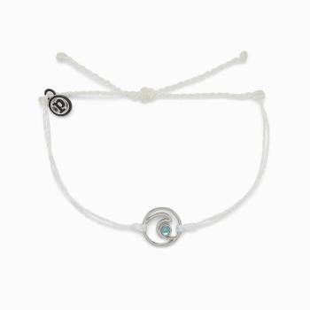 Pura Vida Shimmering Wave Charm White Bracelet