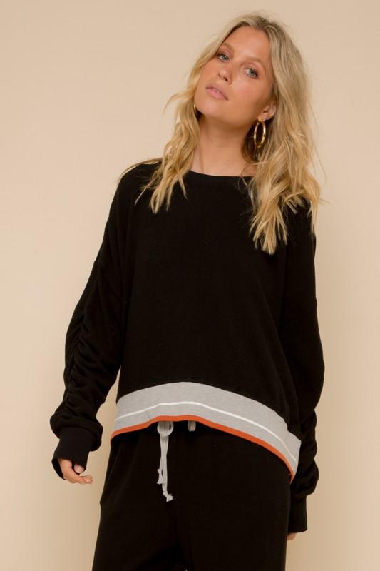 Stripe Elastic Pullover