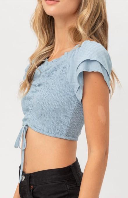 Smocked Off Shoulder Top