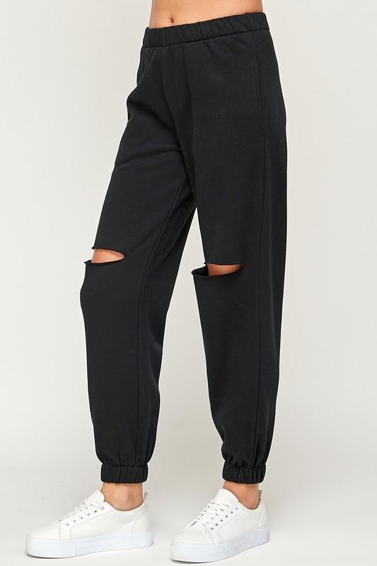 Fleece Knit Slit Jogger