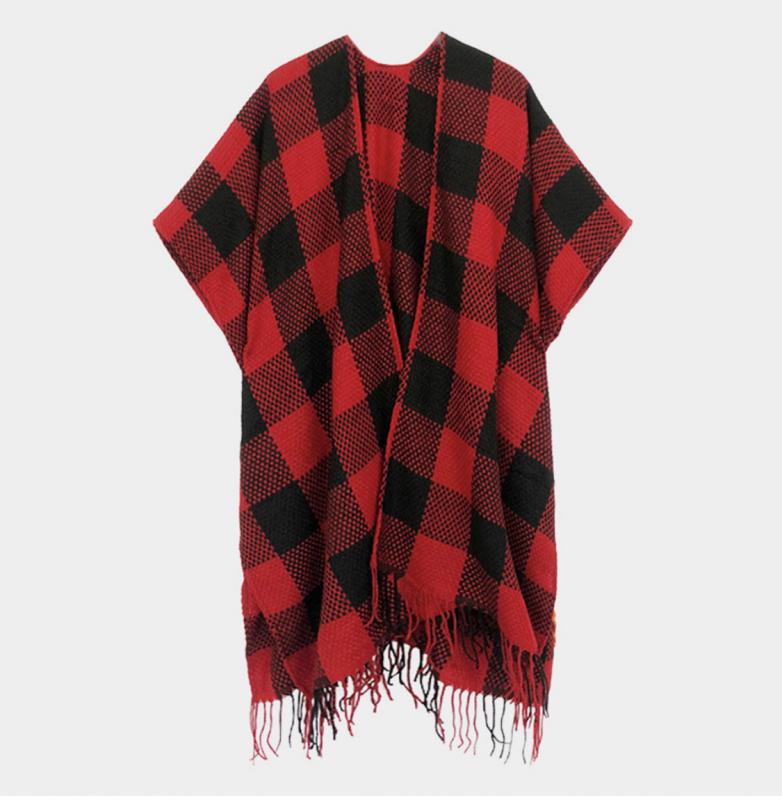 Buffalo Plaid Fridge Kimono