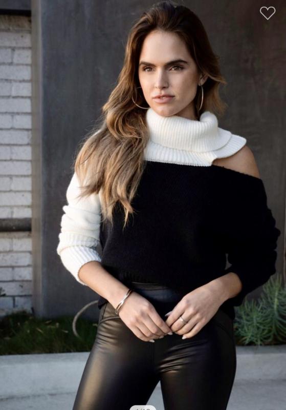 Color Block Open Collar Sweater