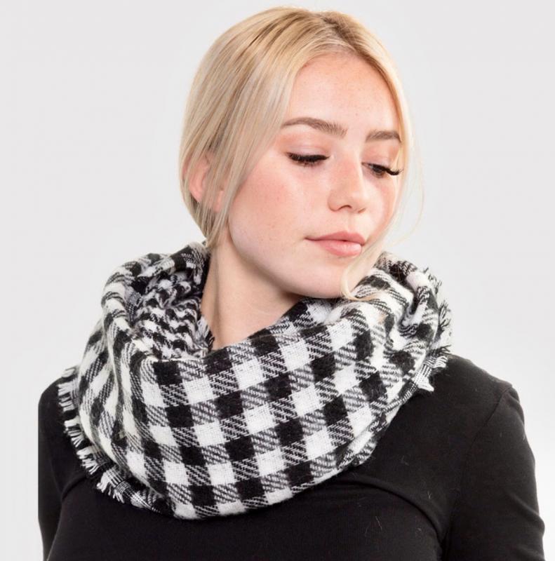 Buffalo plaid infinity scarf