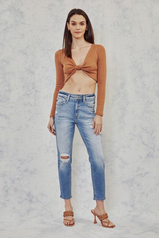 High Rise Ombre Wash Jeans