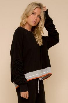 Stripe Elastic Pullover