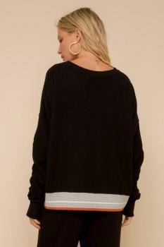 Stripe Elastic Pullover