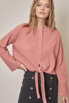 BOTTOM TIE TERRY TEXTURE SHIRT