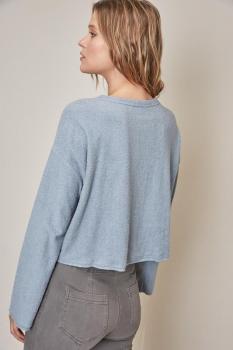 BOTTOM TIE TERRY TEXTURE SHIRT