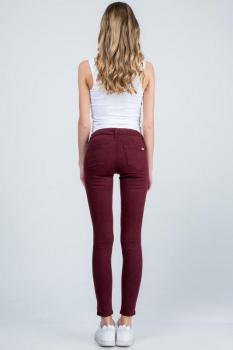 Mid-Rise Burgundy Colored Jeans