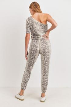 Snake Off The Shoulder Jumpsuit