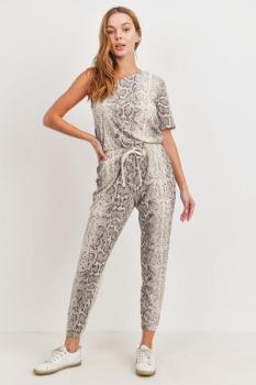 Snake Off The Shoulder Jumpsuit