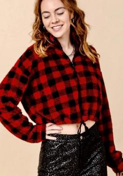 Fussy Crop Buffalo Checkered Top
