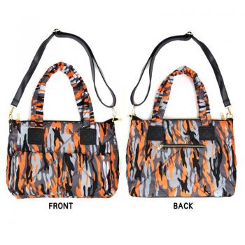 camo puffer tote