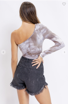 One Shoulder Tie-Dye Bodysuit