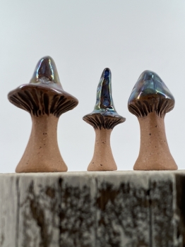 3 Set of Small Ceramic Mushrooms