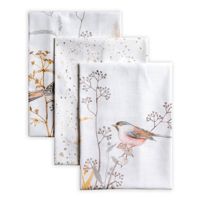 Meadow Florals - Beige 100% Cotton Kitchen towels - varies
