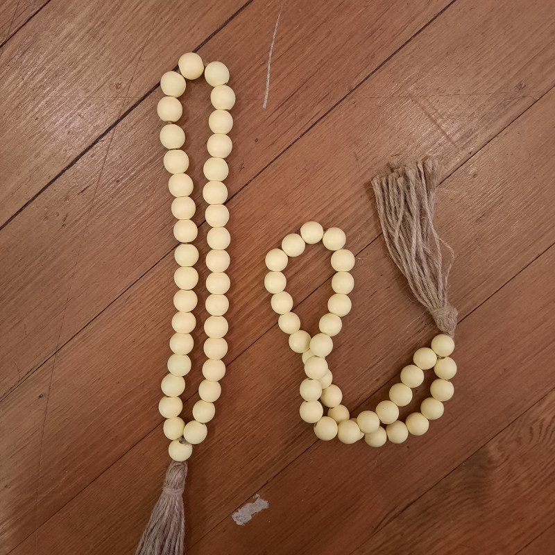 Yellow Wooden Beaded Loop with Tassel