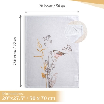 Meadow Florals - Beige 100% Cotton Kitchen towels - varies