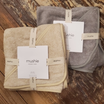 Mushie Organic Cotton Baby Hooded Towel (varies)