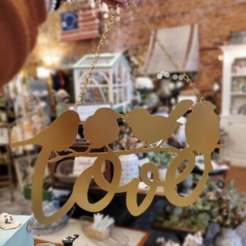 Wall Decor - Gold Love Birds (varies)