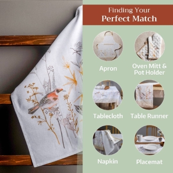 Meadow Florals - Beige 100% Cotton Kitchen towels - varies