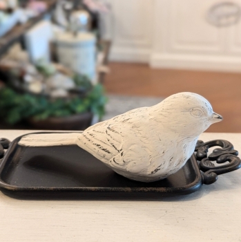 Whitewashed Carved Bird (varies)