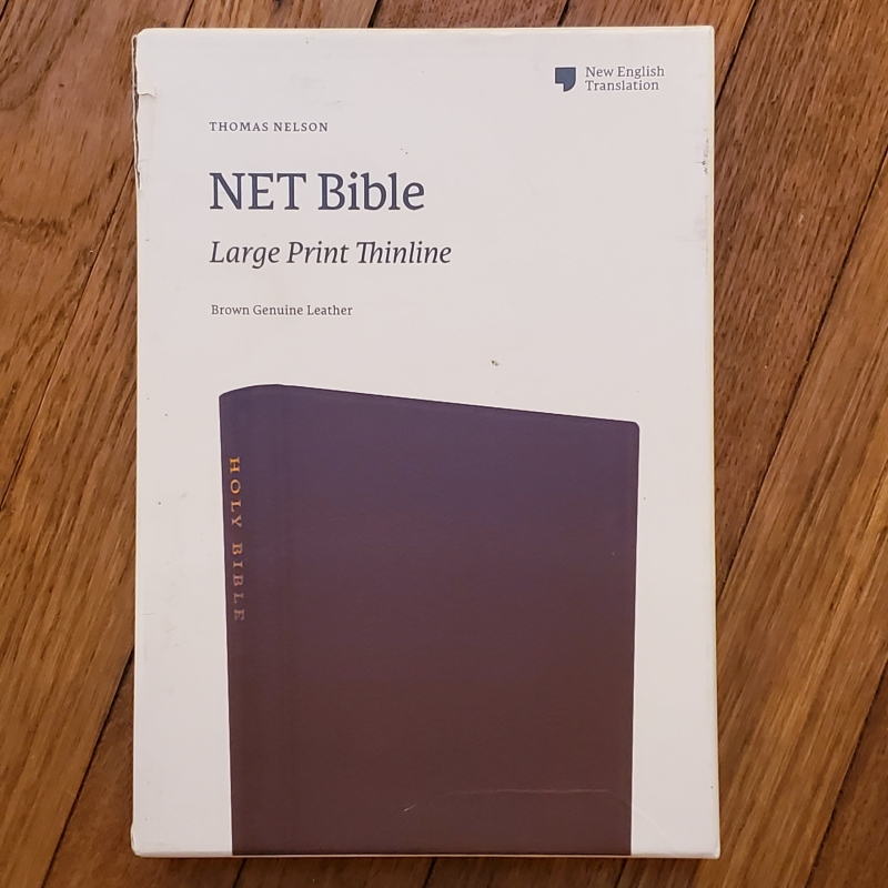 NET Bible Large Print Thinline Genuine Leather, Brown