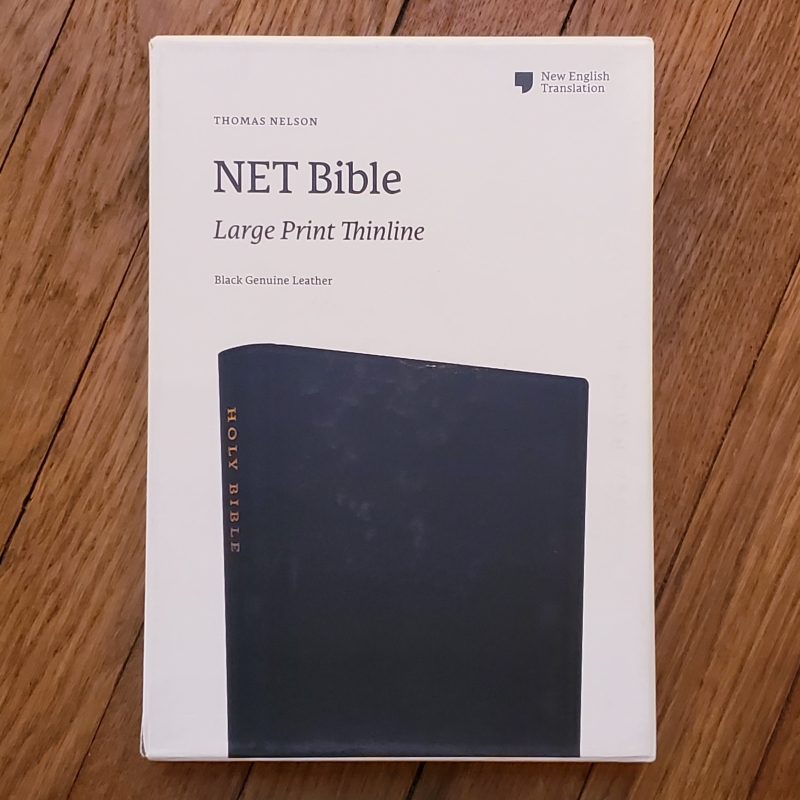 NET Bible Large Print Thinline Genuine Leather, Black