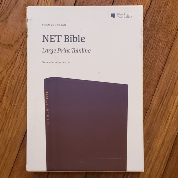 NET Bible Large Print Thinline Genuine Leather, Brown