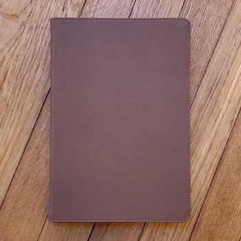 NET Bible Large Print Thinline, Thumb Indexed, Genuine Leather, Brown