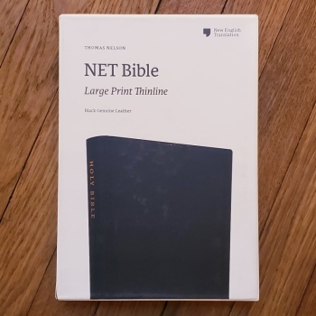 NET Bible Large Print Thinline Genuine Leather, Black