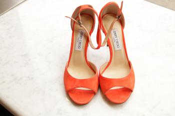 Orange Suede Heels