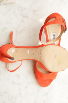 Orange Suede Heels