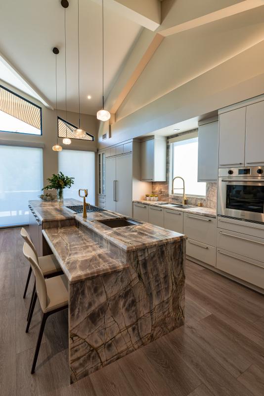 Waterfall Kitchen Island