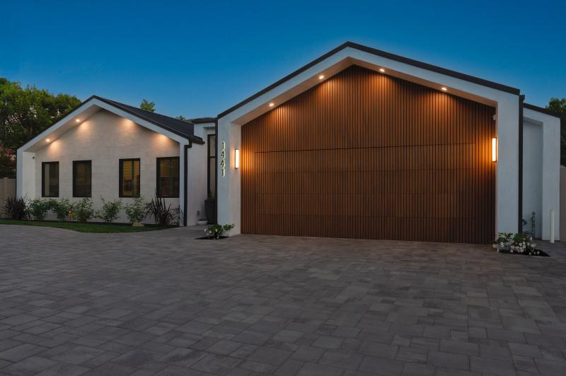 Wood-Slat Garage Wall