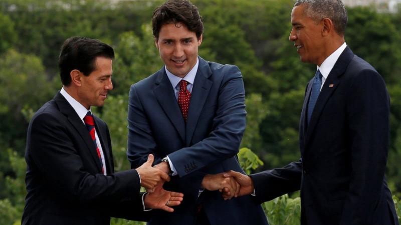 rtr trudeau obama nieto awkward handshake floatx jc 160629 16x9 1600