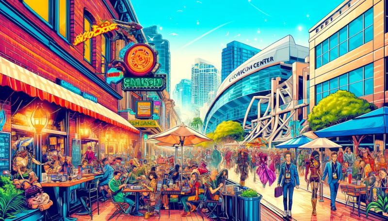 San Diego near the Convention Center during Comic-Con