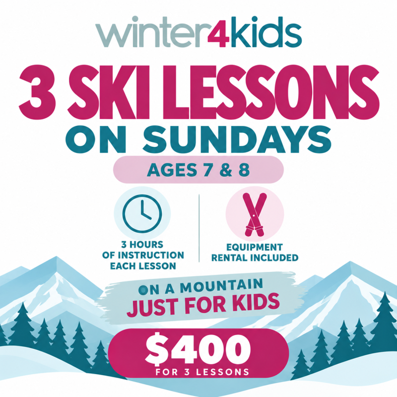 Sunday - Beginner Ski Lessons Ages 7-8