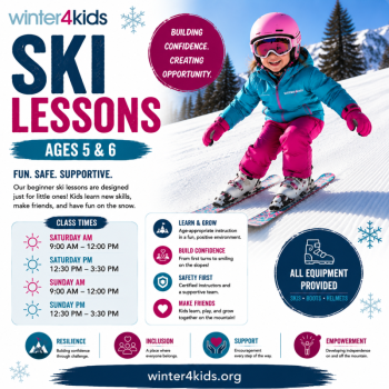 Sunday - Beginner Ski Lessons Ages 5-6