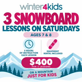 Saturday - Beginner Snowboard Lessons Ages 7-8