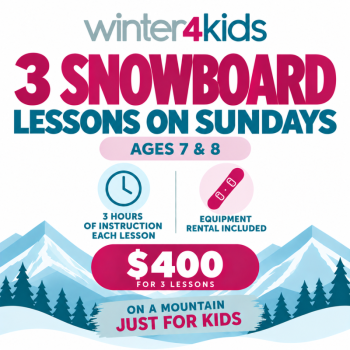 Sunday - Beginner Snowboard Lessons Ages 7-8