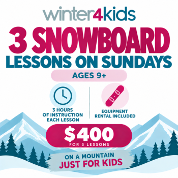 Sunday - Beginner Snowboard Lessons Ages 9+
